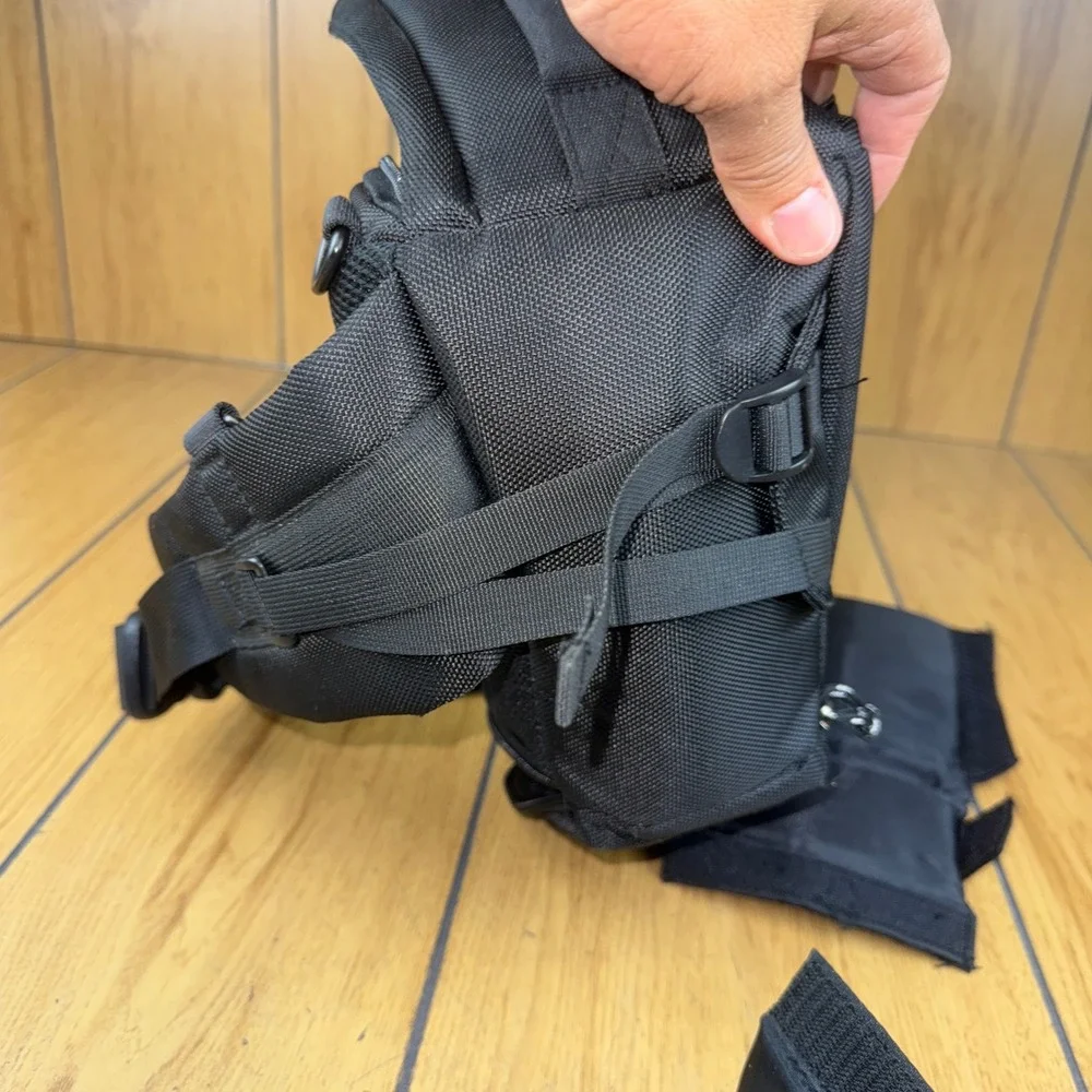 Cotton Camera Bag‎ Black Adjustable Strap Padded Compartment Organizer